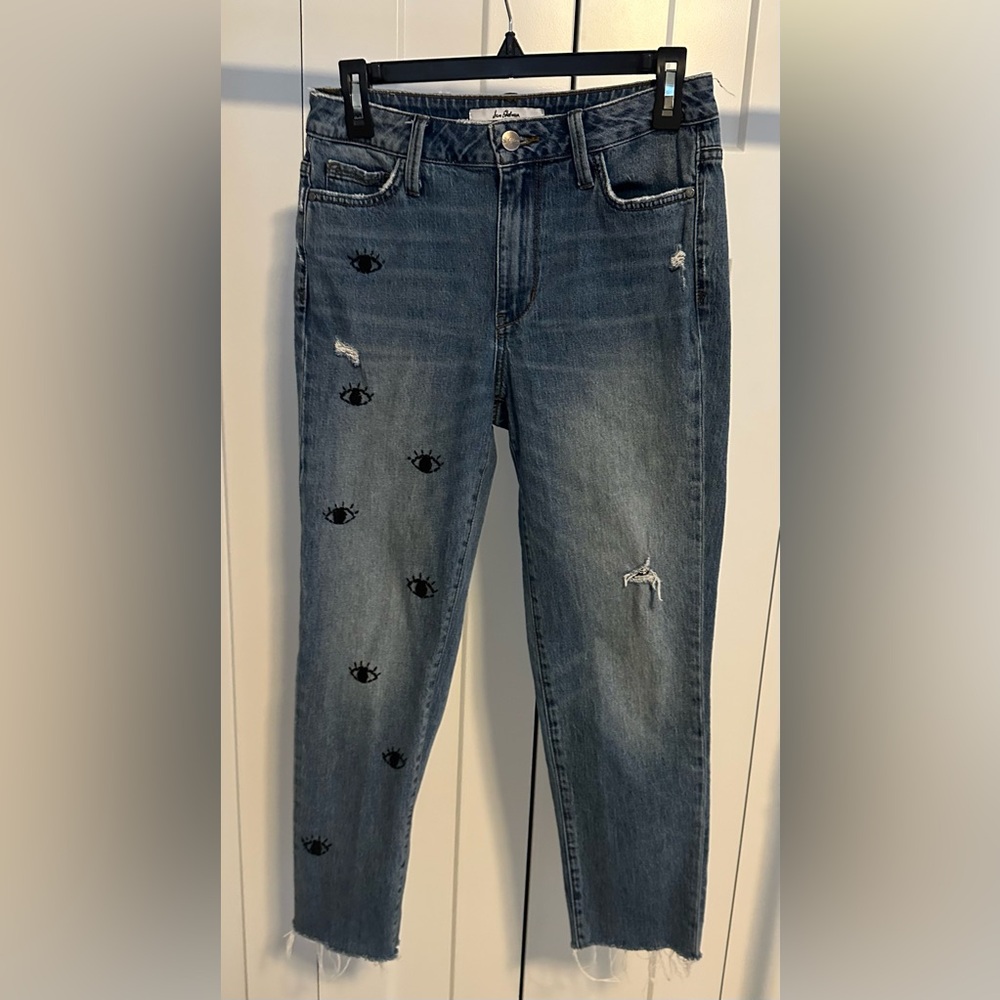 Sam Edelman The Mary Jane Embroidered Jeans Size 27